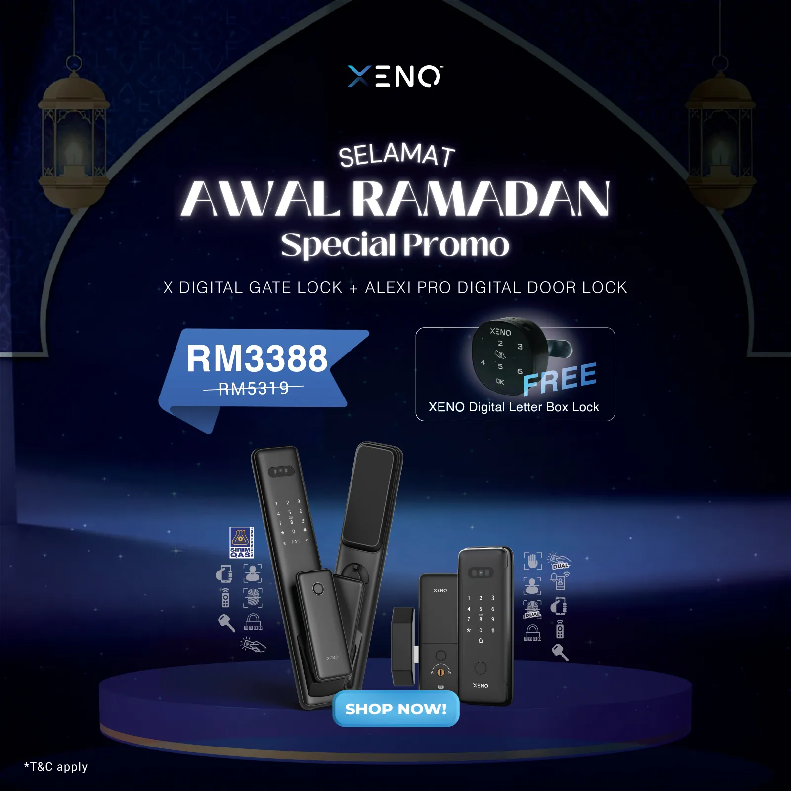 Xeno Alexi Pro + X Gate Lock Awal Ramadan digital lock bundle