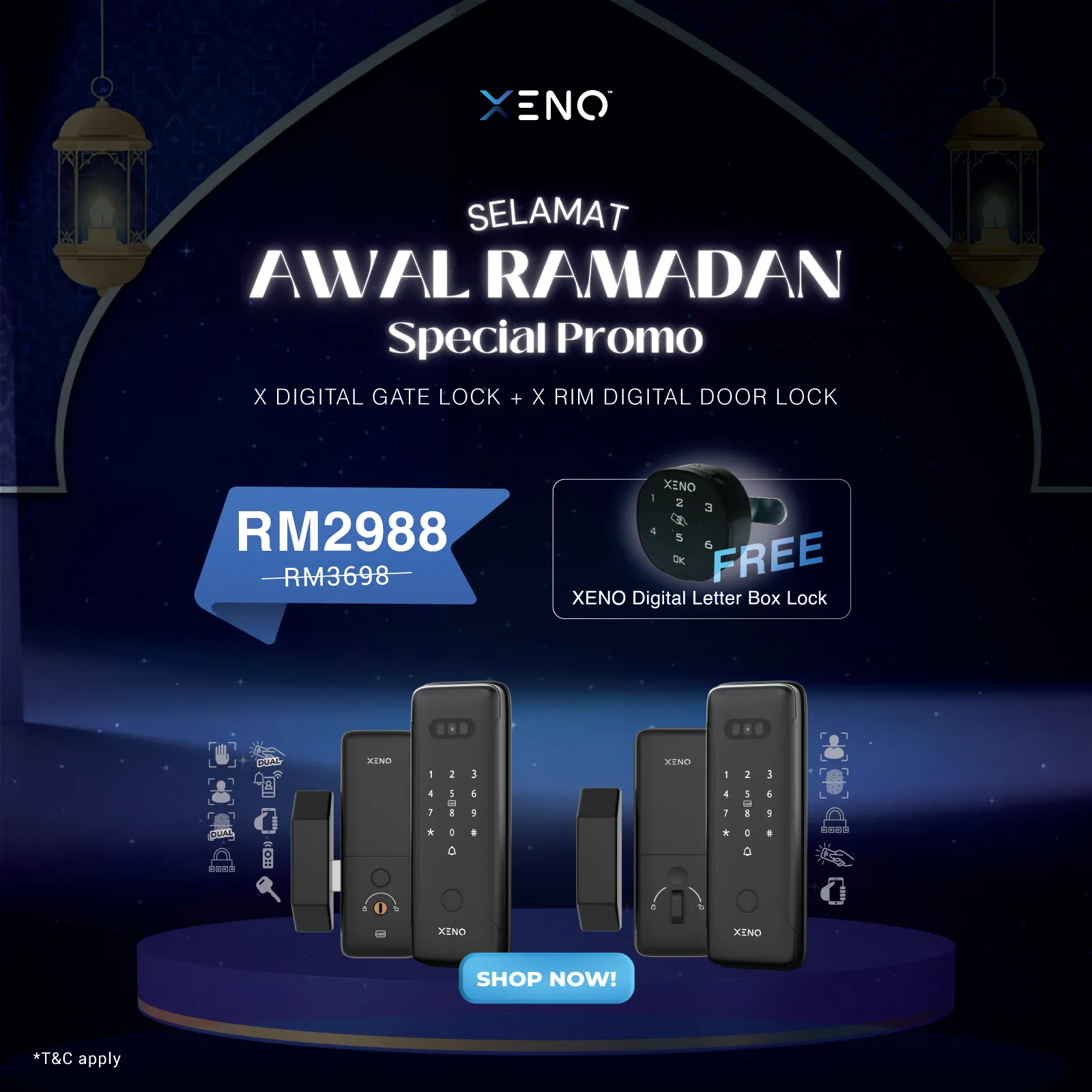 X Rim + X Gate Lock Awal Ramadan digital lock bundle